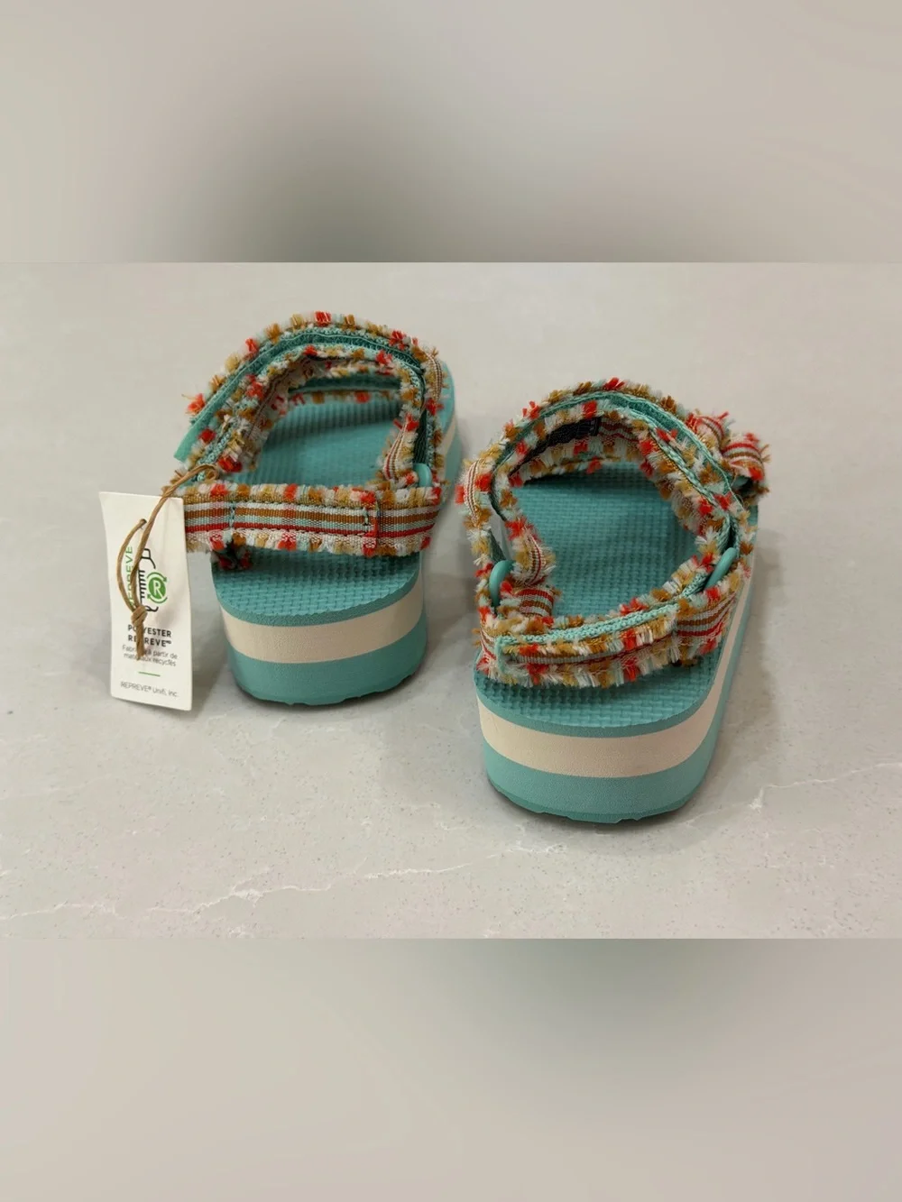 Teva Kids Midform Fray Platform Sandals Frazier Cascade Multi Size 8
